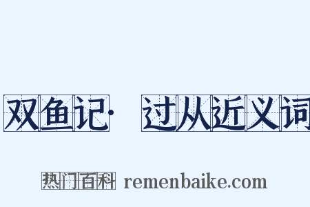 双鱼记·过从近义词是什么意思的图片